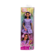 Lalka Mattel Barbie Autistic Self Advocacy Network w fioletowej sukience w paski z kasztanowymi włosami i ciemną karnacją (JJN58) (194735340316) - obraz 1