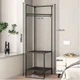 Кутова підлогова вішалка-стелаж для одягу Corner Rack для дому, Металева портативна стійка-органайзер з полицями в коридор для гардеробної і зберігання речей - зображення 4
