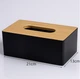 Органайзер для серветок 21 x 13 x 9,5 см бамбуковою кришкою Чорний - зображення 2