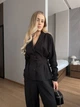 Костюм жiночiй класичний лляний сорочка+штани чорного кольору 38170 46/48 - зображення 6
