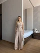 Жіночий прогулянковий костюм (топ+брюки) Uaclothes 42 Бежевий (like38175-186071349) - зображення 2