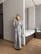 Костюм жiночiй класичний лляний сорочка+штани сiрого кольору 38169 46/48 - зображення 1