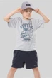 Шорти для хлопчика темно-сірі літні стрейч кулір бавовна на гумці Newgen 128 см - зображення 1
