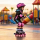 Набір роликові ковзани розсувні Best Roller COMBO зі світлом р. 29-33 устілка 18-20,5 см Шолом + захист з регулюванням Рожеві з чорним (4546433327) - зображення 2