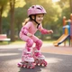 Набор роликовые коньки раздвижные Best Roller со светом р.29-33 стелька 18 - 20,5 см Шлем + защита с регулировкой SOFT PINK (74654485) - изображение 6