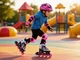 Набір роликові ковзани розсувні Best Roller COMBO зі світлом р. 29-33 устілка 18-20,5 см Шолом + захист з регулюванням Рожеві з чорним (4546433327) - зображення 7