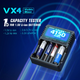 Зарядний пристрій XTAR VX4 V2 Type-C 10440~32650 1.5V/3.6V/3.7V Li-ion, 3.2V LiFePo4, 1.2V Ni-Mh, 3.2V LiFePo4 із дисплеєм QC3.0 | заряд - 3Ax1, 2Ax2, 1Ax4, 0.5Ax4, 0.25Ax4 | 4 слоти KIT - изображение 8