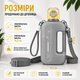 Эко-бутылка для воды 750 мл черная матовая, BPA-free с ремешком и мерной шкалой - изображение 4