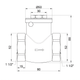 Обратный лепестковый клапан 1 1/2" (DN40) латунный SD242 - изображение 4