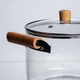 Скляна каструля 4.5 л з кришкою діаметр 20 см посуд з боросилікатного скла для готування варіння страв HP-34-109 - зображення 3