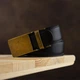 Ремень мужской c латунной прямоугольной пряжкой Vintage 20332 Черный - изображение 4