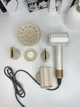 Фен Super Hair Dryer біло-золотий, бежеві насадки з іонізацією та турборежимом 5 насадок - зображення 6