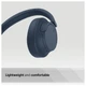 Наушники Over-ear Sony WH-CH720N BT 5.2, ANC, SBC, AAC, Wireless, Mic, Синий - изображение 6