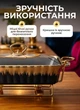 Мармит с подогревом от свечи 1.5 л фарфоровая мармитница на металлической подставке с крышкой для вторых блюд Черный - изображение 3