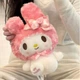М'яка плюшева іграшка Sanrio My Melody (Май Мелоді) у рожевому капюшоні з бантом і мереживом - зображення 4