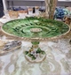 Кришталева ваза фруктовниця на ніжці з порцеляною Каподімонте діаметр 32 см висота 20 см - изображение 2