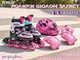 Набір роликові ковзани розсувні Best Roller COMBO зі світлом р. 29-33 устілка 18-20,5 см Шолом + захист з регулюванням Рожеві з чорним (4546433327) - зображення 1