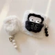 Чехол (накладка) Apple AirPods Pro 2, Pearl Bow Plush, Черный - 688036 - изображение 2