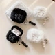 Чехол (накладка) Apple AirPods Pro 2, Pearl Bow Plush, Черный - 688036 - изображение 3