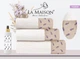 Подарочный набор полотенец La Maison 3 шт Narin Белый (30х50, 50х90, 70х140) + аромат - изображение 5