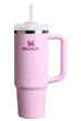 Термокружка Stanley Quencher H2.0 Peony Розовая с ручкой и трубочкой 887мл - изображение 1