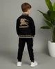 Костюм на мальчика BURBERRY (зипка+лонгслив+джогеры) 104-110 см бело-черный - изображение 2