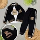 Костюм на мальчика BURBERRY (зипка+лонгслив+джогеры) 104-110 см бело-черный - изображение 3