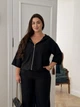 Жіночий костюм на блискавці (кофта з рукавом 3/4+штани) Uaclothes 50 Чорний (like38208-186401358) - изображение 4