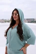 Жіночий костюм на блискавці (кофта з рукавом 3/4+штани) Uaclothes 54 Бірюзовий (like38214-186461359) - изображение 6