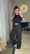 Жіночий костюм в рубчик (штани+футболка) Uaclothes 50 Коричневий (like38203-186351358) - изображение 1
