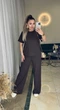 Жіночий костюм в рубчик (штани+футболка) Uaclothes 50 Коричневий (like38203-186351358) - изображение 2