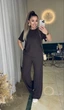 Жіночий костюм в рубчик (штани+футболка) Uaclothes 50 Коричневий (like38203-186351358) - изображение 4