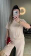 Жіночий костюм в рубчик (штани+футболка) Uaclothes 46 Бежевий (like38206-186381350) - изображение 4
