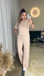 Жіночий костюм в рубчик (штани+футболка) Uaclothes 46 Бежевий (like38206-186381350) - изображение 5