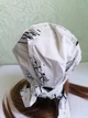 Чалма летняя из хлопка Ирма 180 белая в чёрный принт - изображение 4