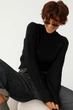 Короткий вязаный свитер с косичками Lurex Черный One Size (2549) - изображение 1