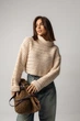Укороченный свитер с ажурной вязки Lurex Кремовый One Size (241149) - изображение 5