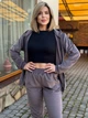 Женский велюровый спортивный костюм, цвет темный мокко, 54 - изображение 3