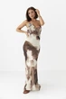 Шифоновый сарафан с цветком Lurex Коричневый S (36280) - изображение 5