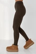 Лосини на хутрі зі штрипками Lurex Коричневий One Size (7115) - зображення 5