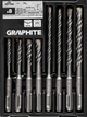 Набор сверл Graphite по бетону SDS Plus 5/6/8/10 х 110 мм + 5/6/8/10 х 160 мм 8 шт в кейсе (56T168) - изображение 8