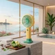 Портативний ручний вентилятор акумуляторний Light and Handy Fan з підставкою для телефона Жовто-салатовий (VS7007421-3) - изображение 4