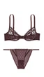 Комплект білизни Victoria’s Secret Logo Embroidery Unlined Low-Cut Demi Bra Коричневий 34B-S - зображення 1