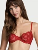 Комплект білизни Victoria’s Secret Wicked Tied-with-a-Bow Embroidery Unlined Balconette Bra Червоний 34B-S - изображение 3