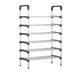 Складна полиця-стійка органайзер 56x118x24 см на 6 ярусів Shoe Rack TW555 металева для взуття Чорна - зображення 3