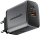 Сетевое зарядное устройство для Axagon 2x port (USB + USB-C), PD3.0/QC4+/PPS/Apple, 67W Серый (ACU-PQ67) - изображение 1