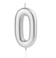 Свічка цифра 0 Хром металік срібло на торт - зображення 2