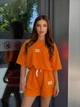 Костюм женский шорты+футболка оранжевого цвета 38235 42/44 - изображение 2