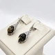 Сережки серебряные с зеленым янтарем 3,36 г - изображение 3