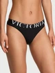 Жіночі трусики стрінги Victoria's Secret Exploded Logo Cotton Thong Panty Black S (Чорний) - изображение 1